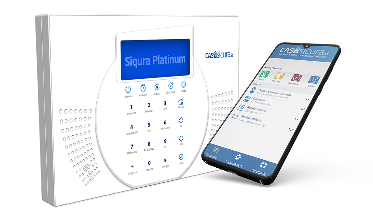 Centrale Siqura Platinum e app di gestione sullo smartphone
